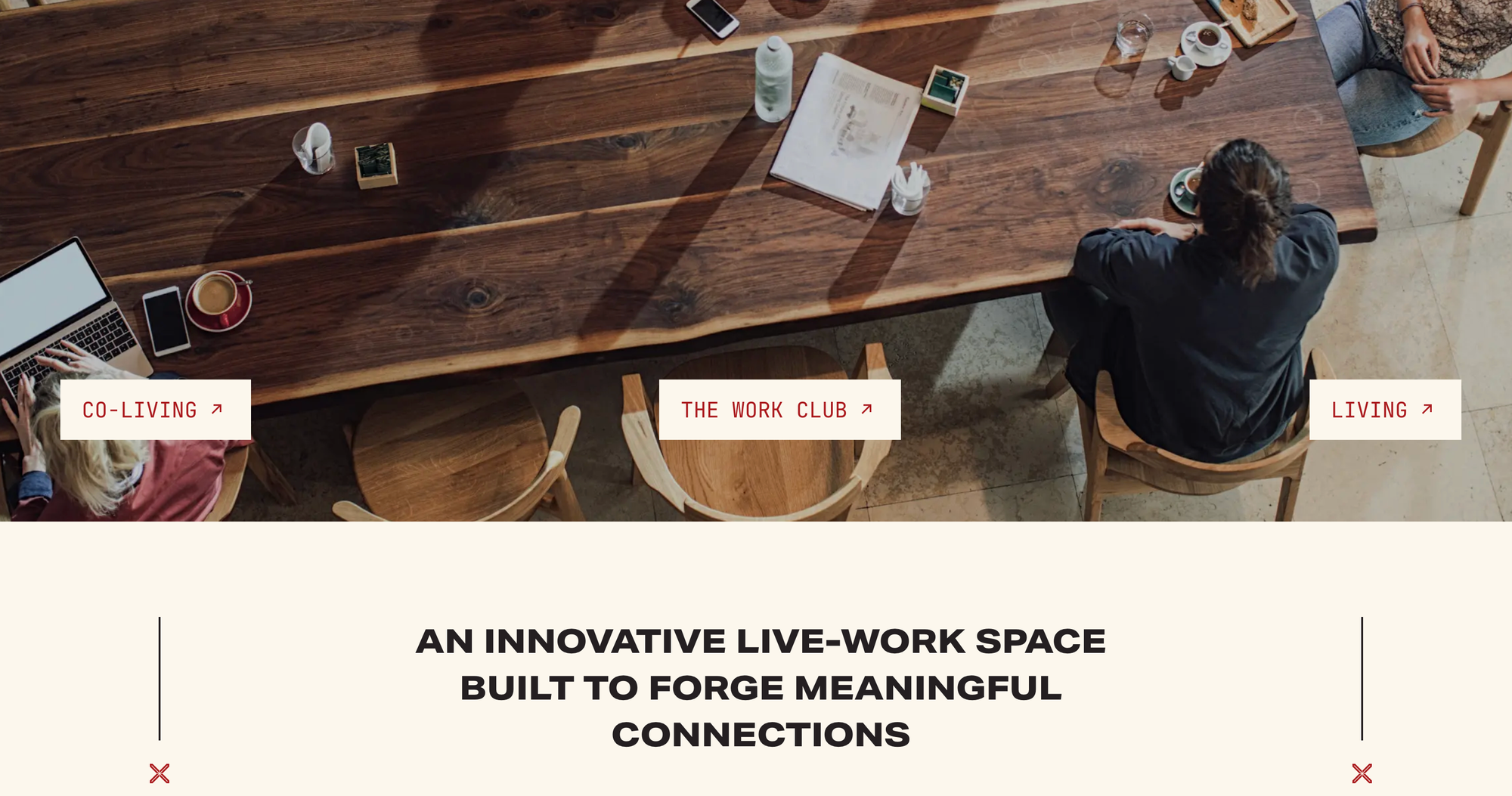 An image of marketing material from Salt Lake Crossing. It reads: "An innovative live-work space built to forge meaningful connections."